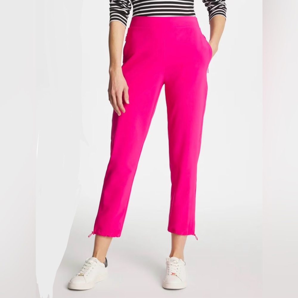 Chico's by Zenergy Women's Fuchsia Pink UPF Bungee Ankle Crop Pants Size S/6 - Picture 4 of 13